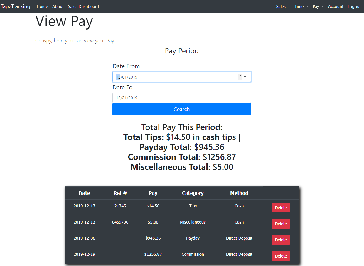 View Pay Entries